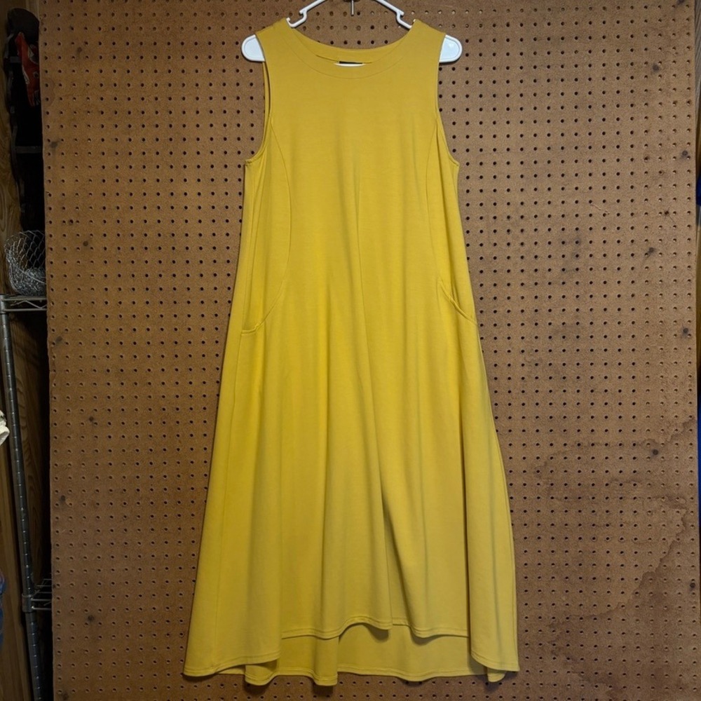 J. Jill Wearever Sleeveless Knit Dress M Yellow Chamomile New Lagenlooks Mature